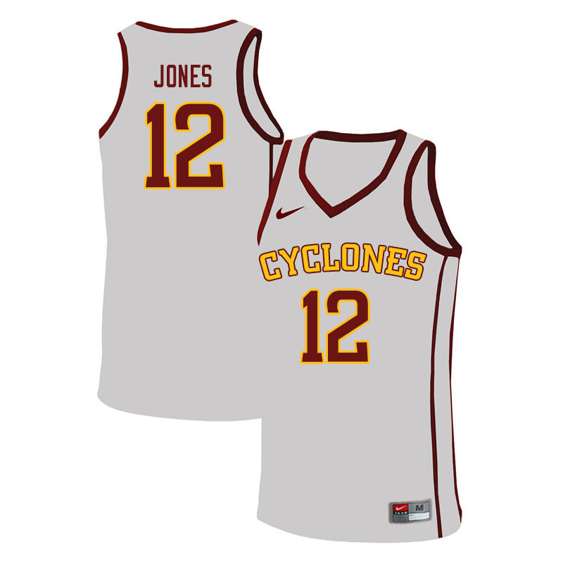 Men #12 Robert Jones Iowa State Cyclones College Basketball Jerseys Sale-White - Click Image to Close